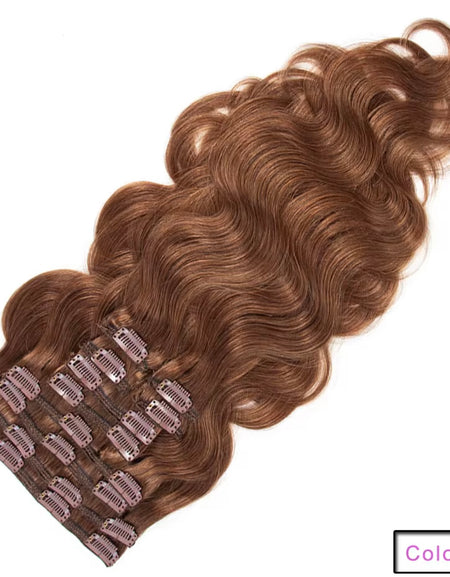 Clips Castaño Claro Ondulado