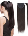 Woman with Raqlyn ponytail and a hair extension on a white background