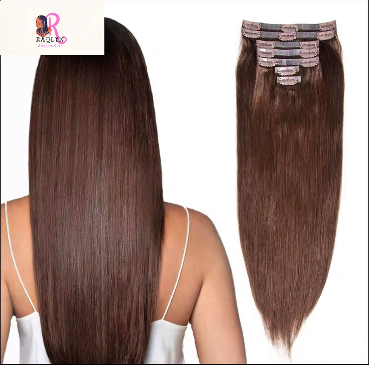 Clips Castaño Claro Liso