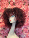 Peluca Sintética Flequillo Afro Mechas