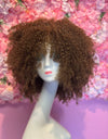 Peluca Sintética Flequillo Afro Rubio Dorado