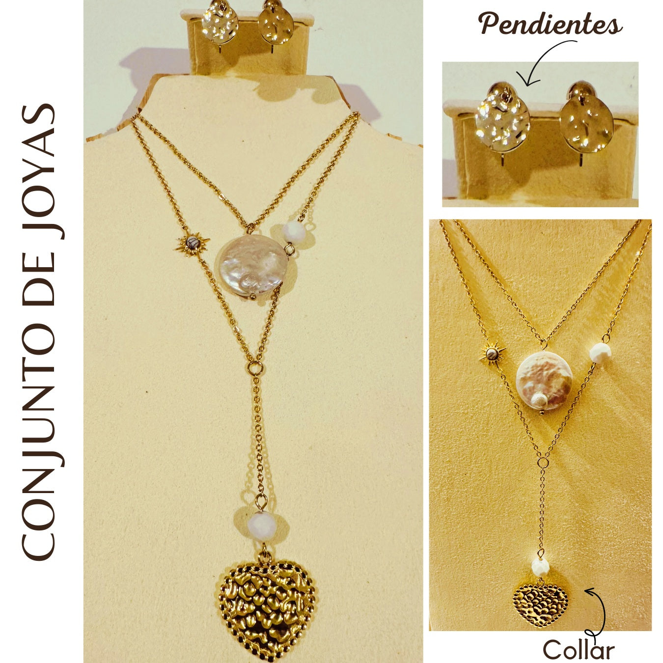 Conjunto de Collar y Pendientes acero